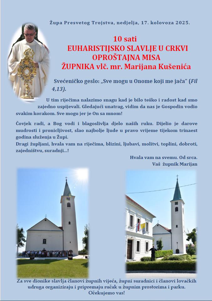 oprostajna misa plakat